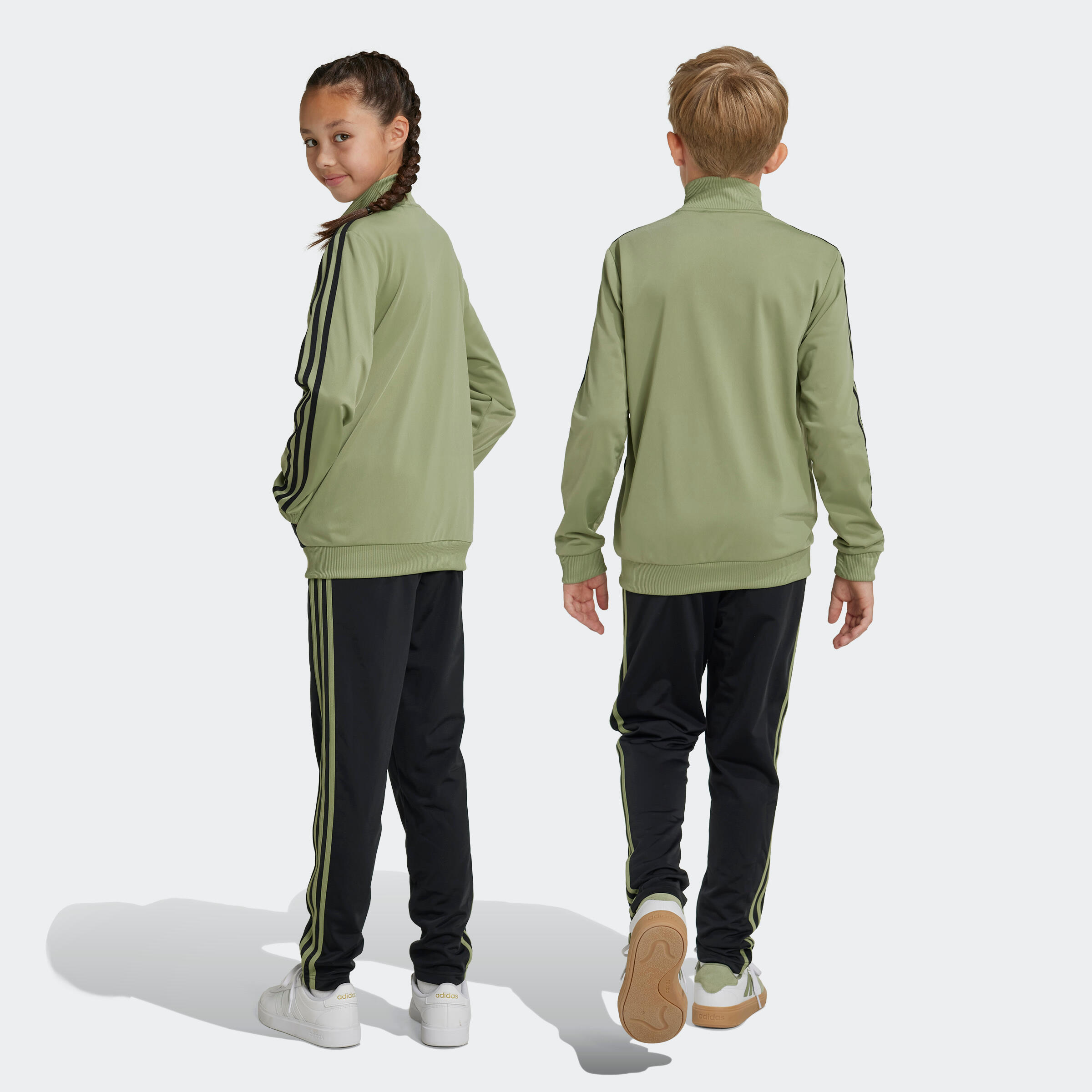 Survêtement 3 bandes Adidas enfant - noir et vert 2/8