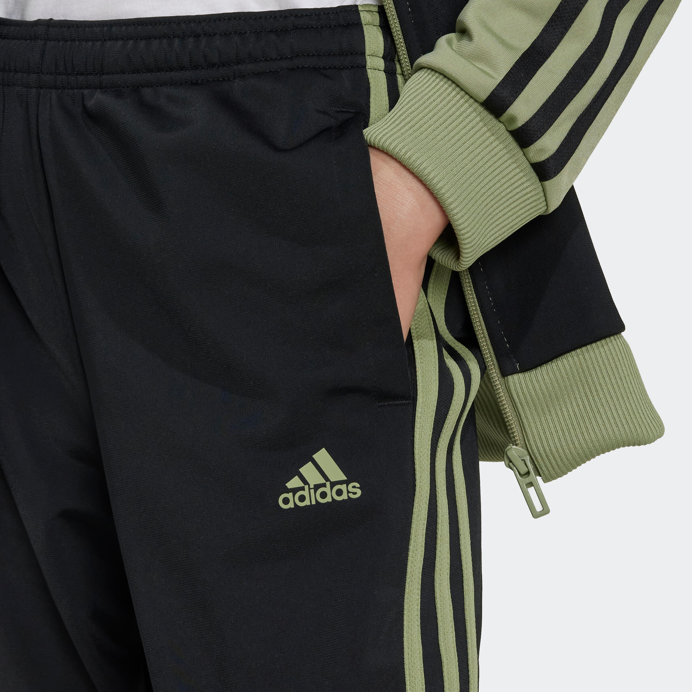Survêtement 3 bandes Adidas enfant - noir et vert 3/8