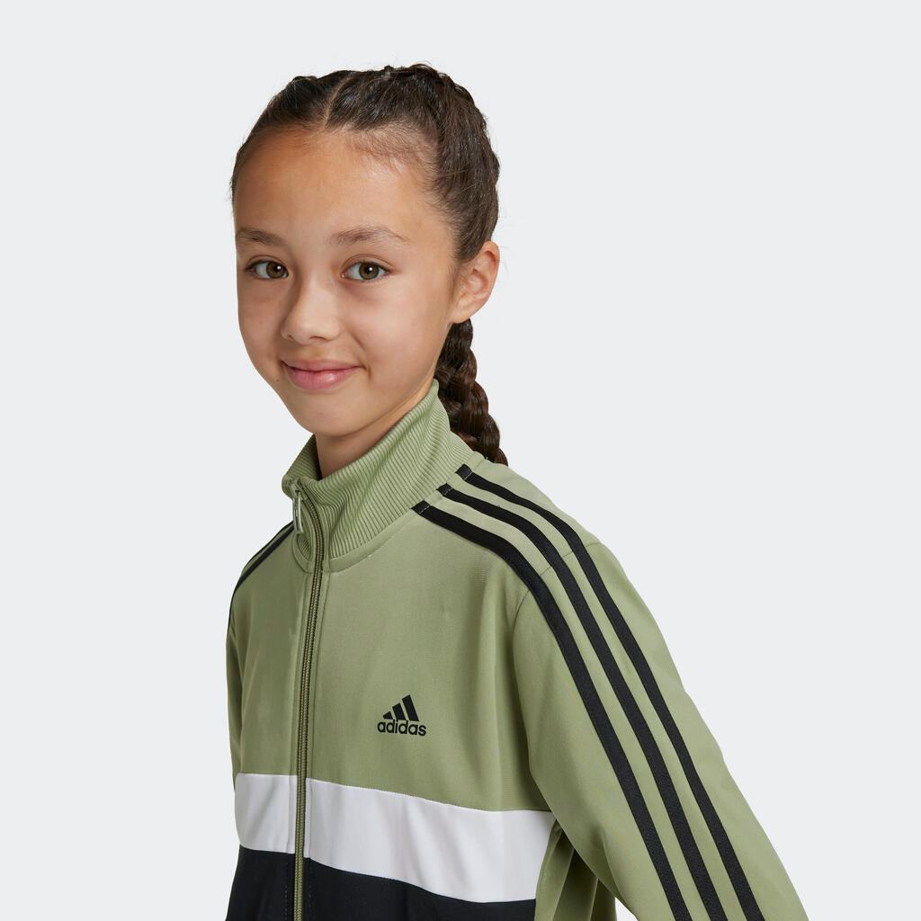 ADIDAS Trainingsanzug Kinder 3 Streifen - schwarz/grün 