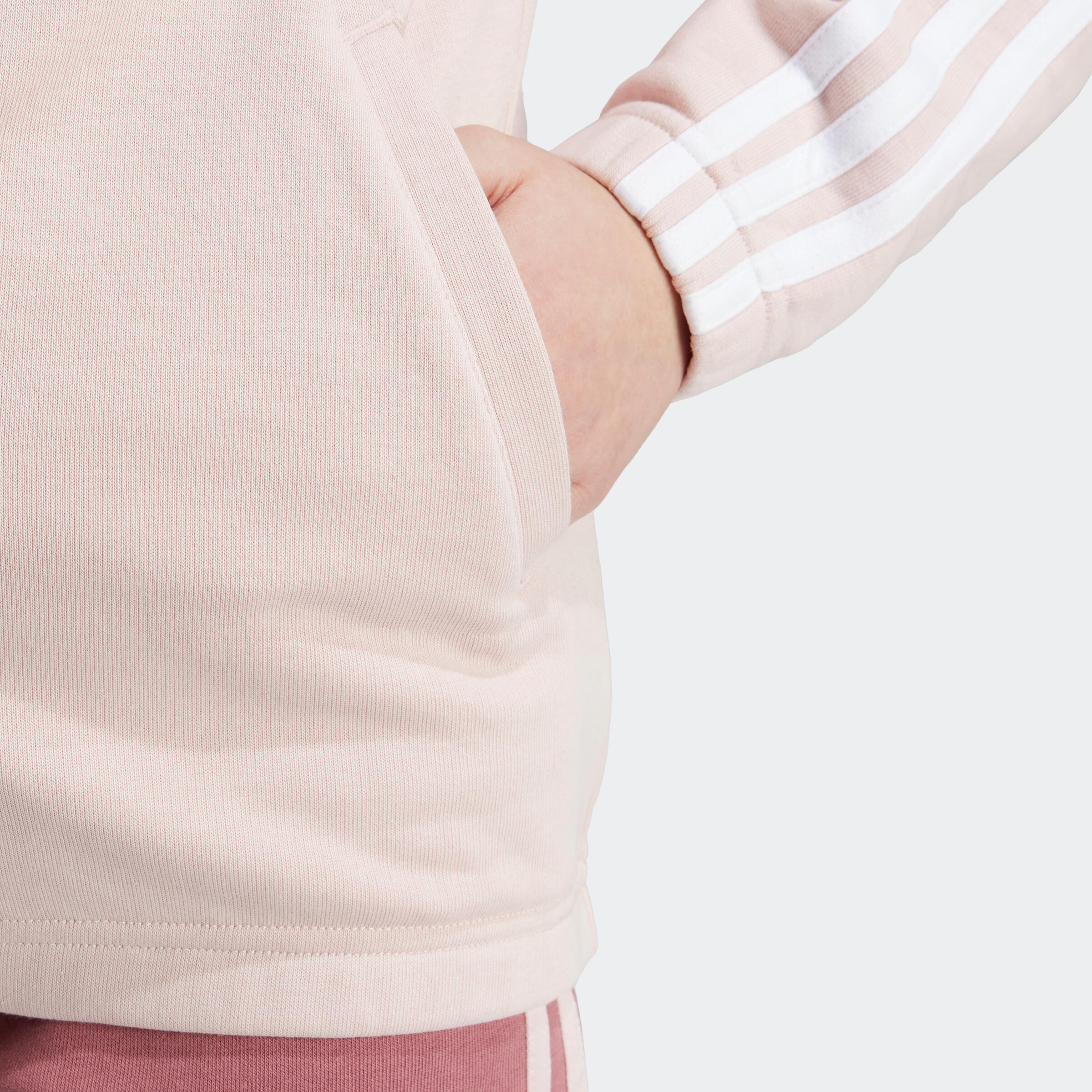 Felpa ADIDAS bambina ginnastica con cappuccio e zip leggera 3 strisce rosa 4/7