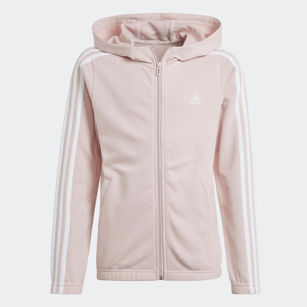 Girls' Zip-Up Sweatshirt Three Stripes - Pink