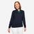 Pull de golf 100% coton col V femme, MW100 Bleu marine