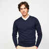 Men's golf V-neck cotton pullover, CW100 navy blue