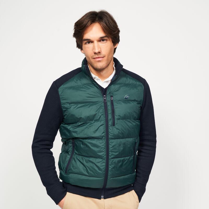 Chaqueta acolchada Híbrida de golf Hombre, CW900 azul y verde