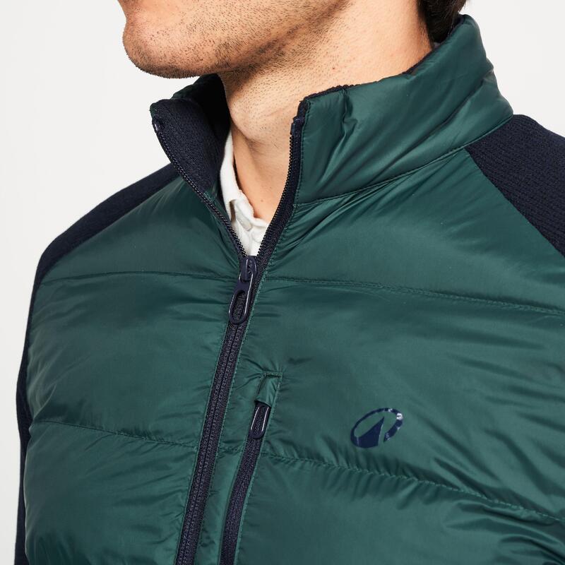 Chaqueta acolchada Híbrida de golf Hombre, CW900 azul y verde