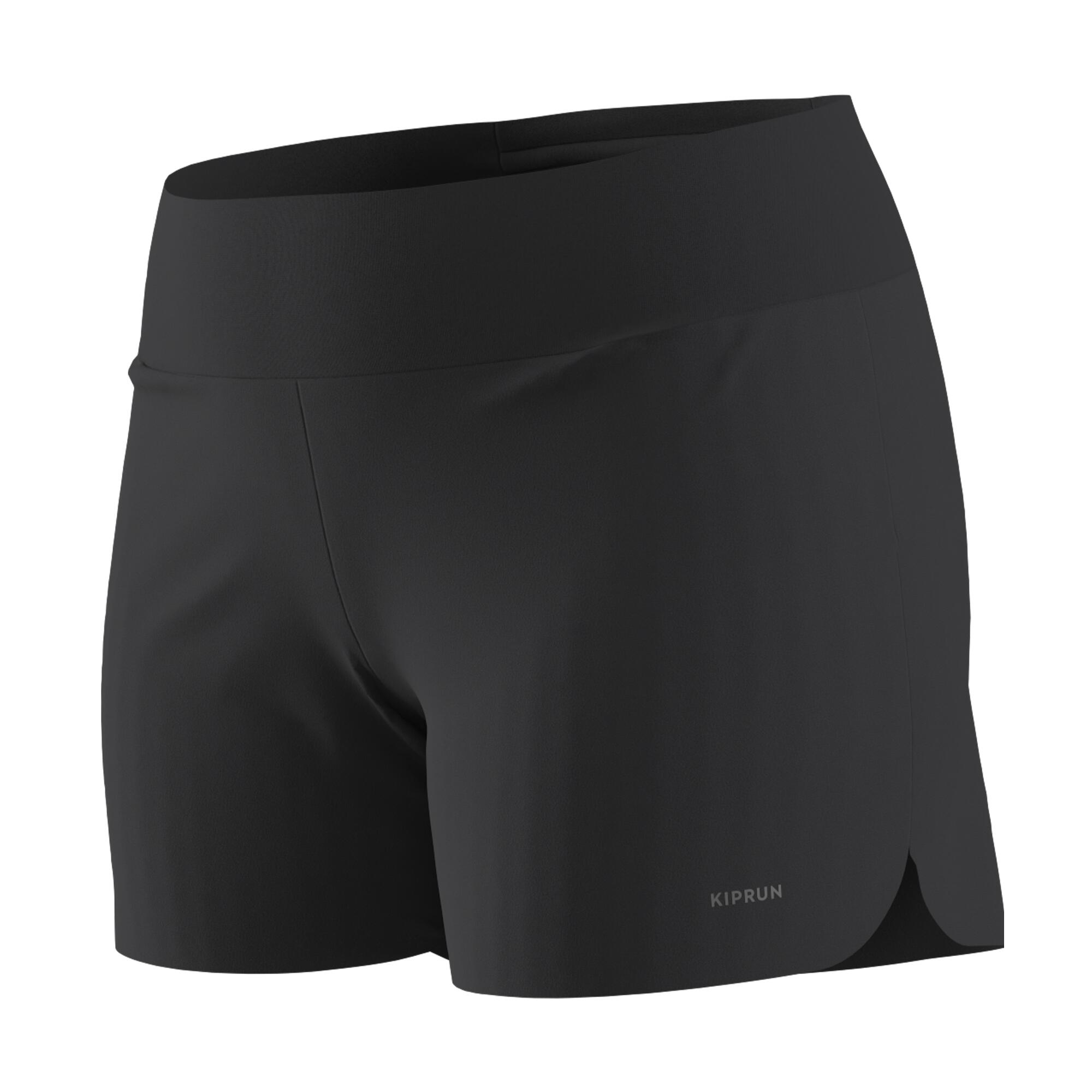 Women's Running Shorts - Run Dry Black - KALENJI