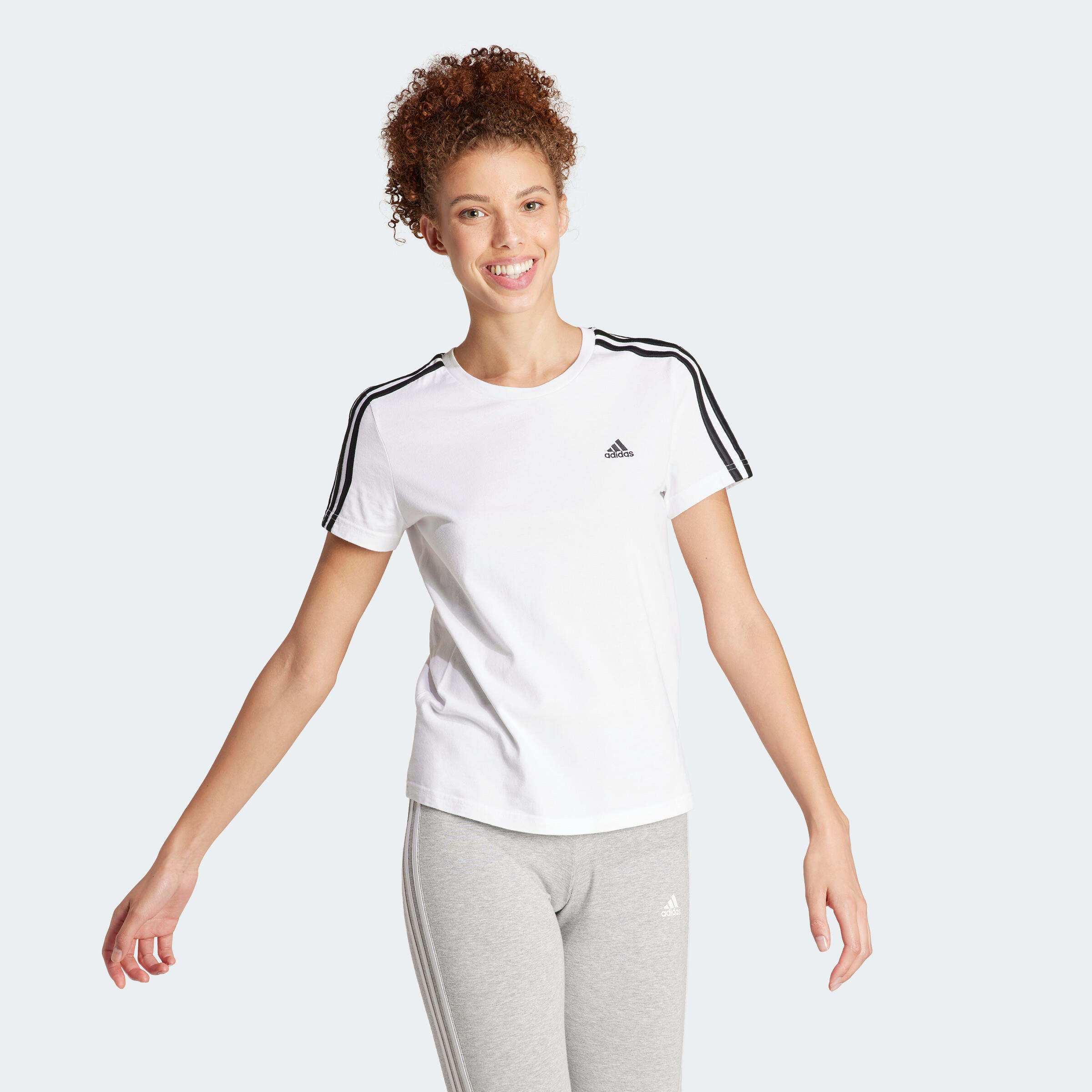 Seconde vie - T-SHIRT DE FITNESS SOFT TRAINING ADIDAS FEMME BLANC 2/7