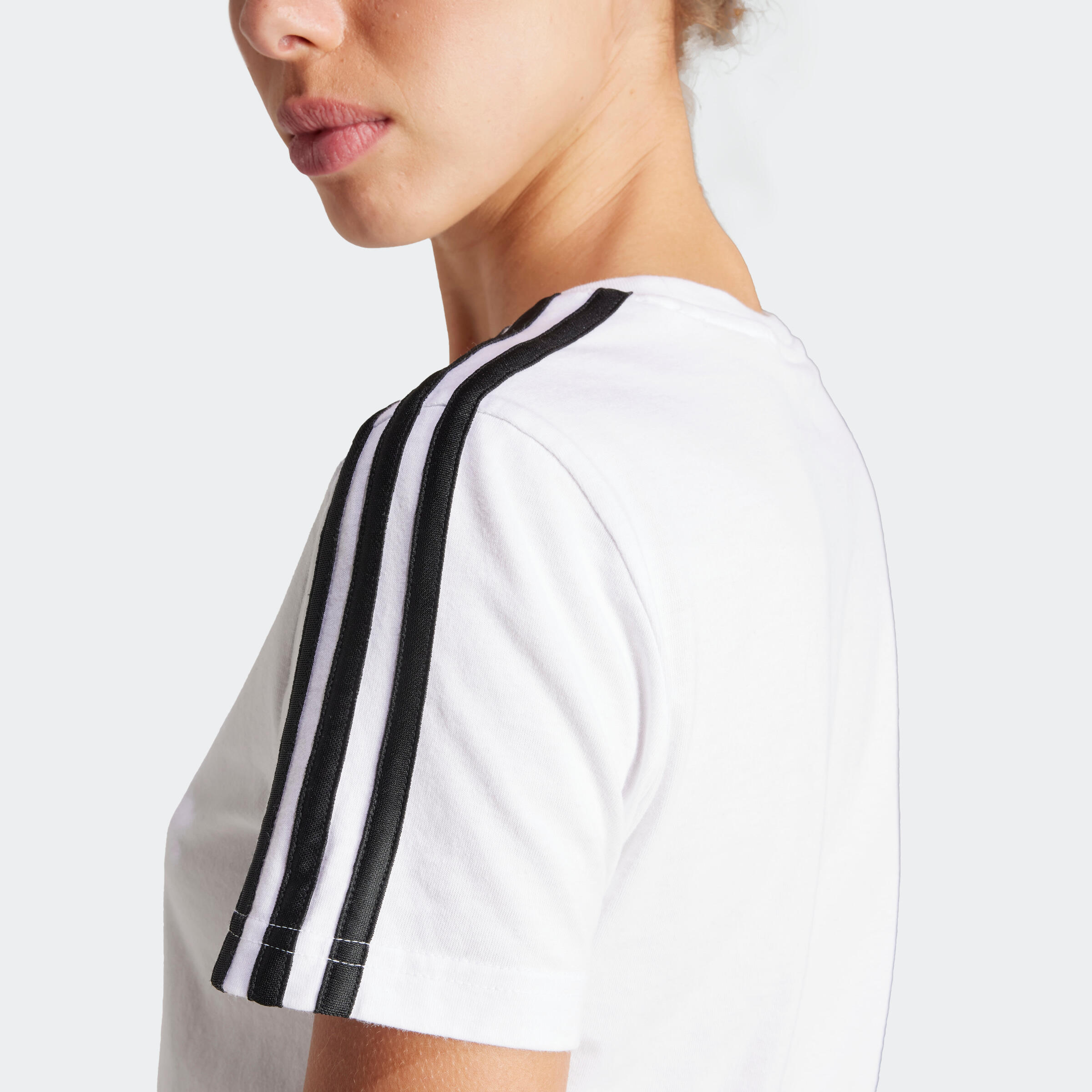 Seconde vie - T-SHIRT DE FITNESS SOFT TRAINING ADIDAS FEMME BLANC 5/7