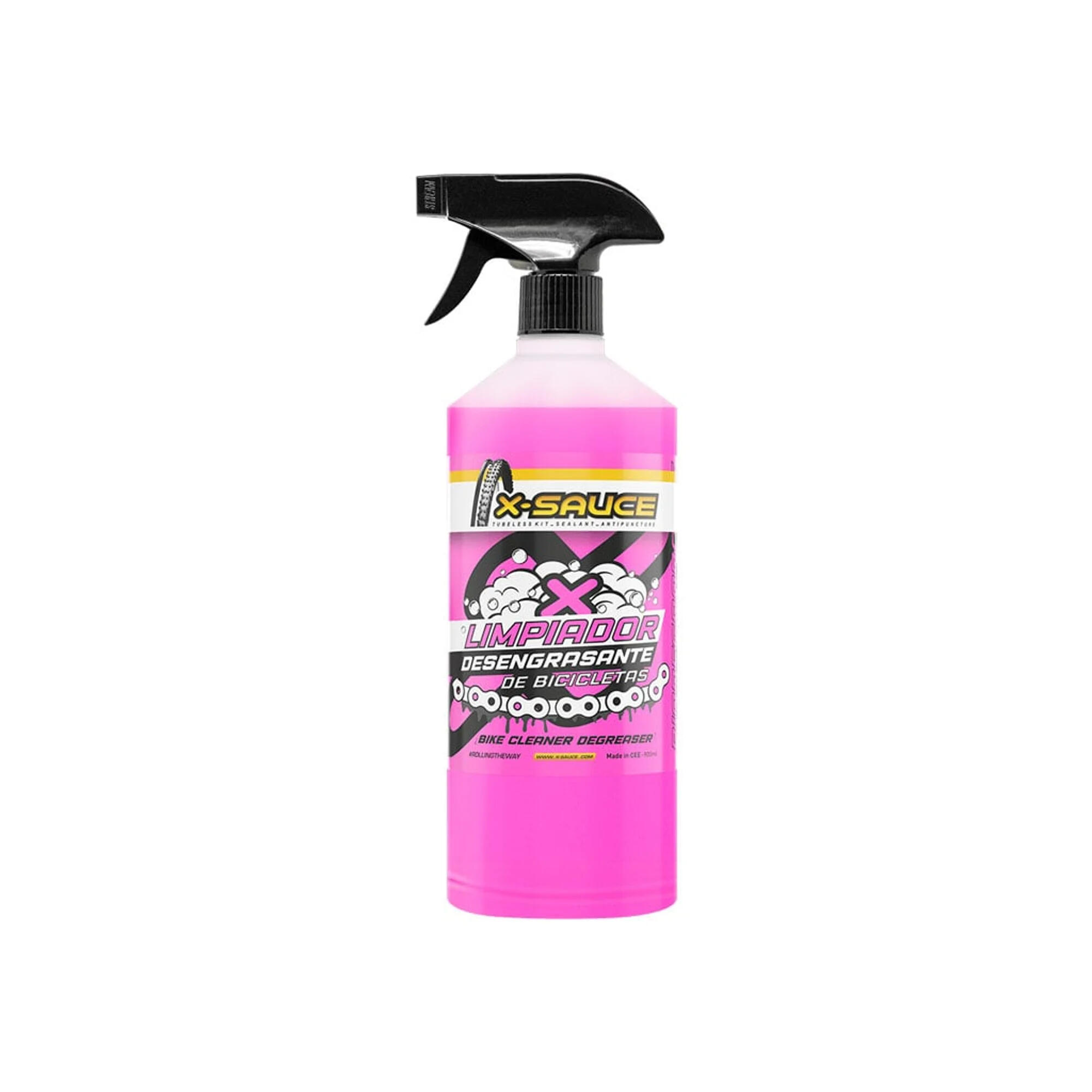 X-SAUCE Limpiador Desengrasante de bicicletas X-Sauce rosa de 900ml