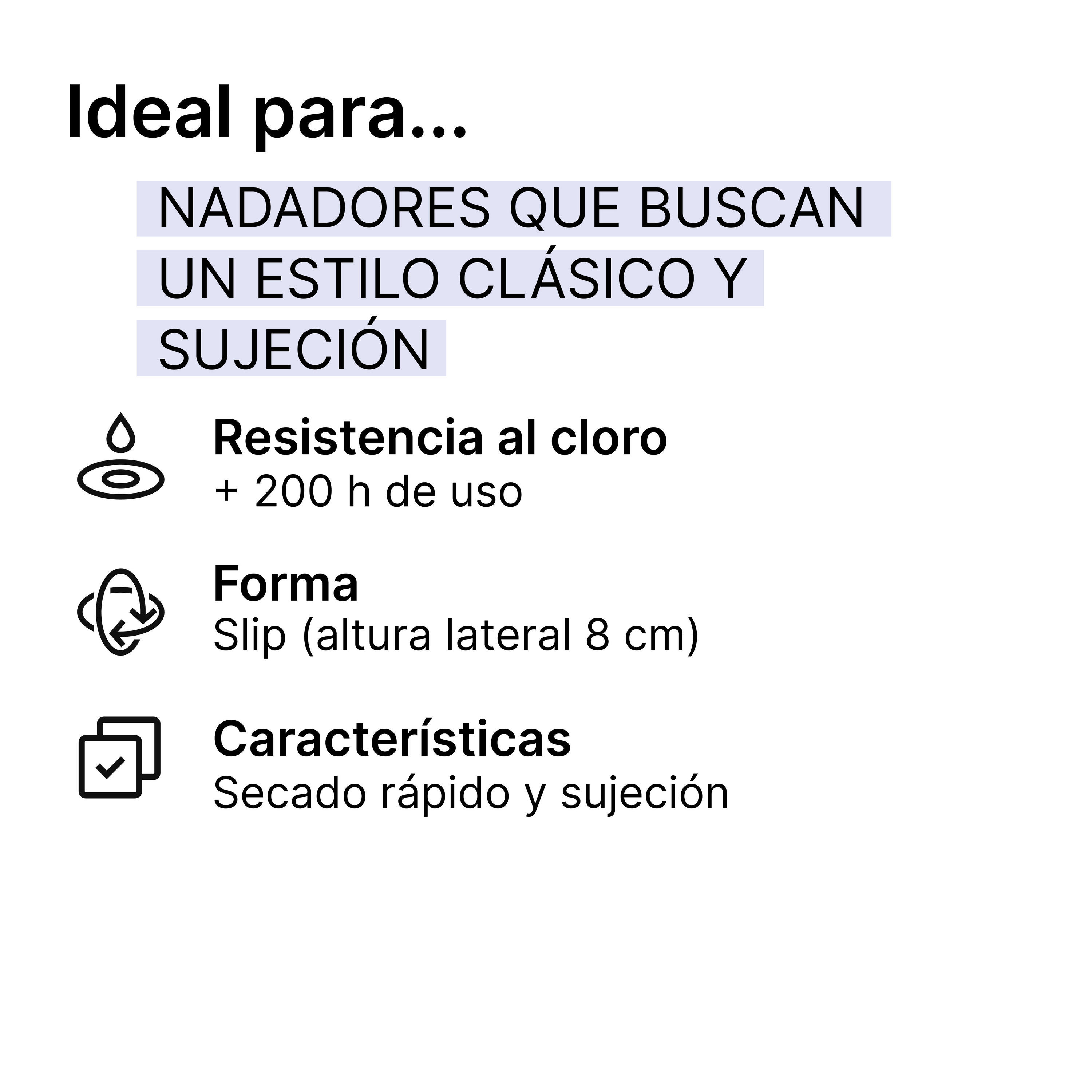 Bañador Hombre natación slip negro 2/9