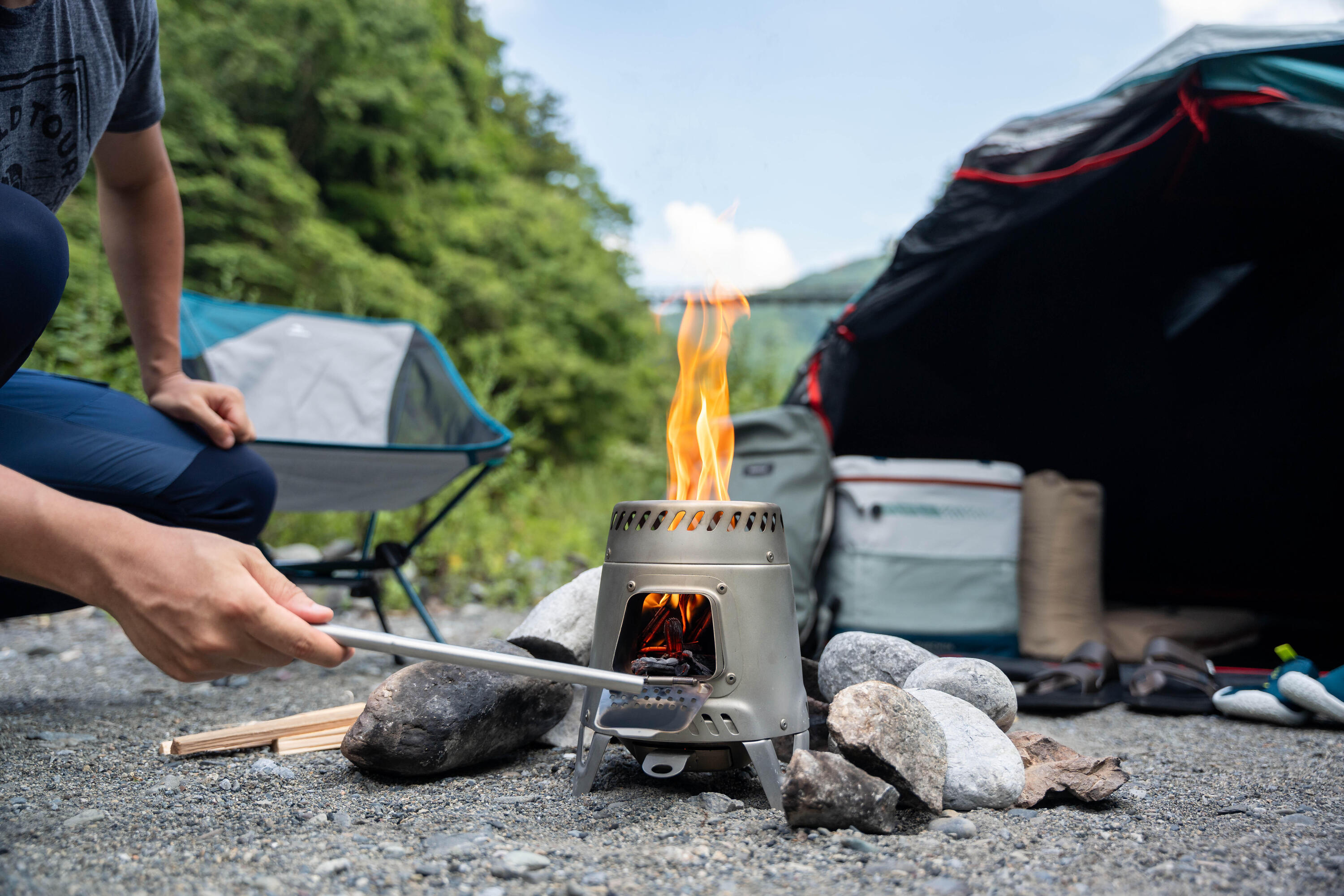 Estufa de leña de camping de acero inoxidable 500 13/13