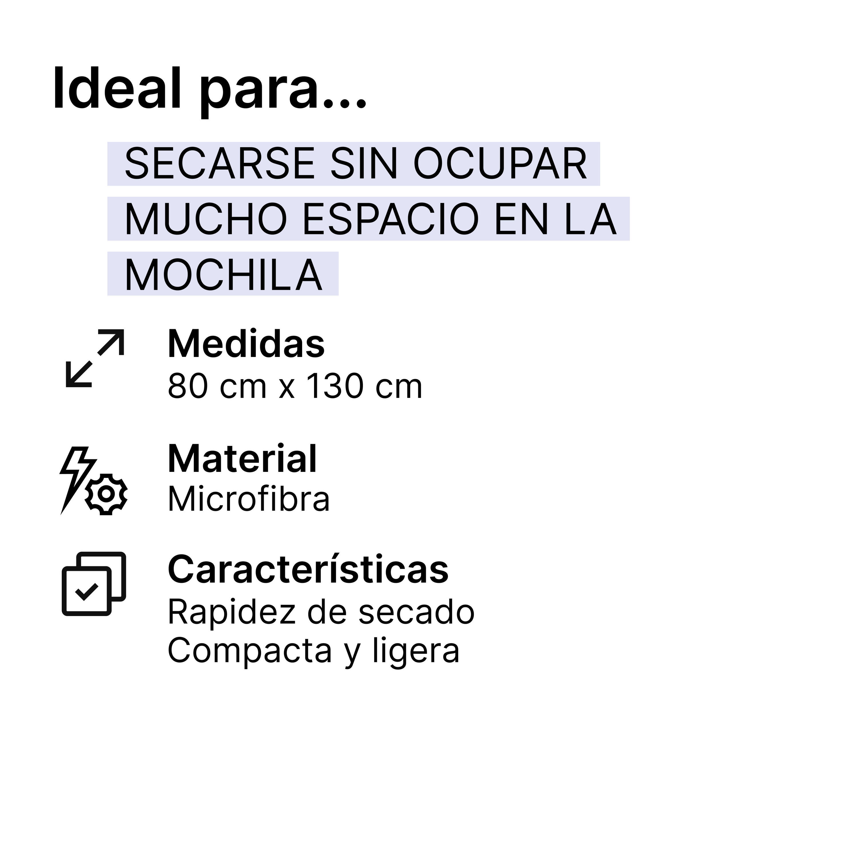 Toalla microfibra talla L 80x130 cm azul oscuro 2/8