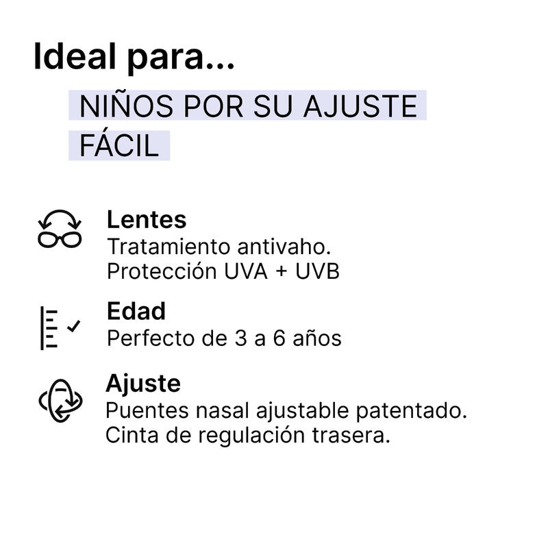 Gafas natación niños Xbase Rosa Azul Cristales Claros