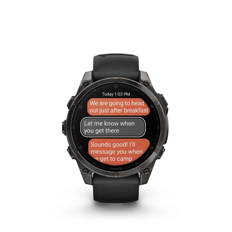 Smartwatch Desporto AMOLED Sapphire Titan Carbon Gray DLC 47mm, Fēnix® 8 Preto