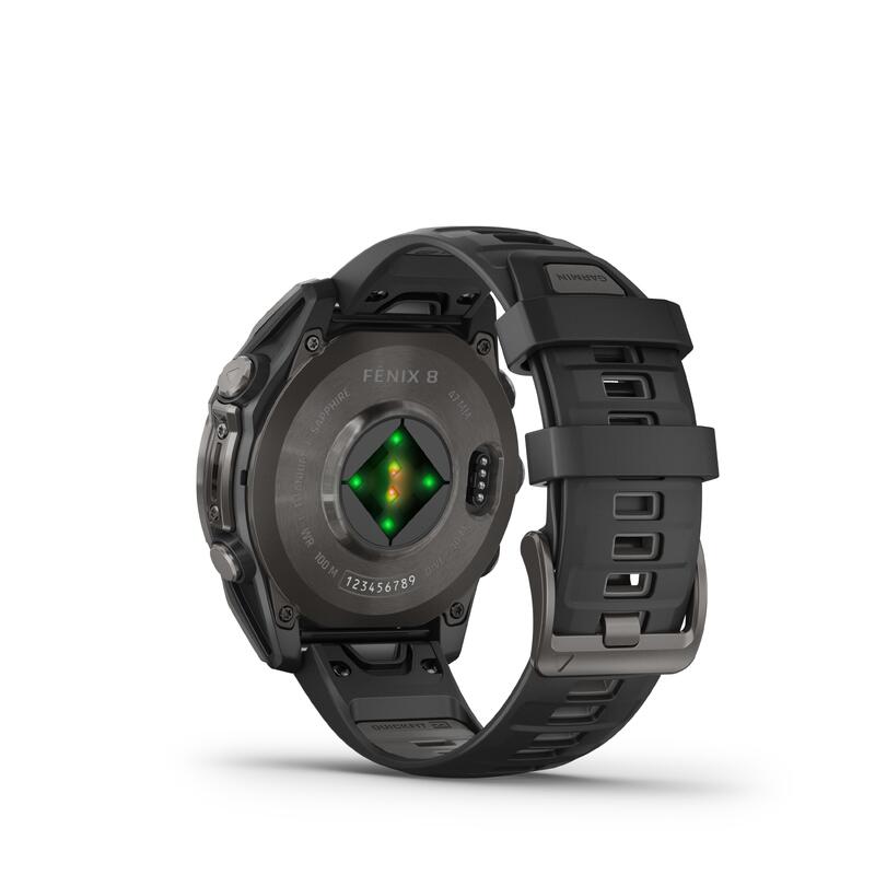Ceas Smartwatch AMOLED Sapphire Titane Carbon Gray DLC 47mm, Fēnix® 8 Negru