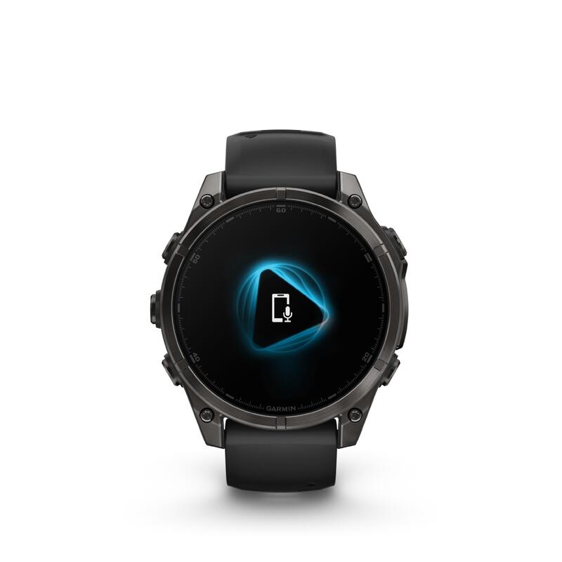 Montre connectée sport AMOLED, Fénix 8 noir Sapphire, Titane Carbon Gray DLC