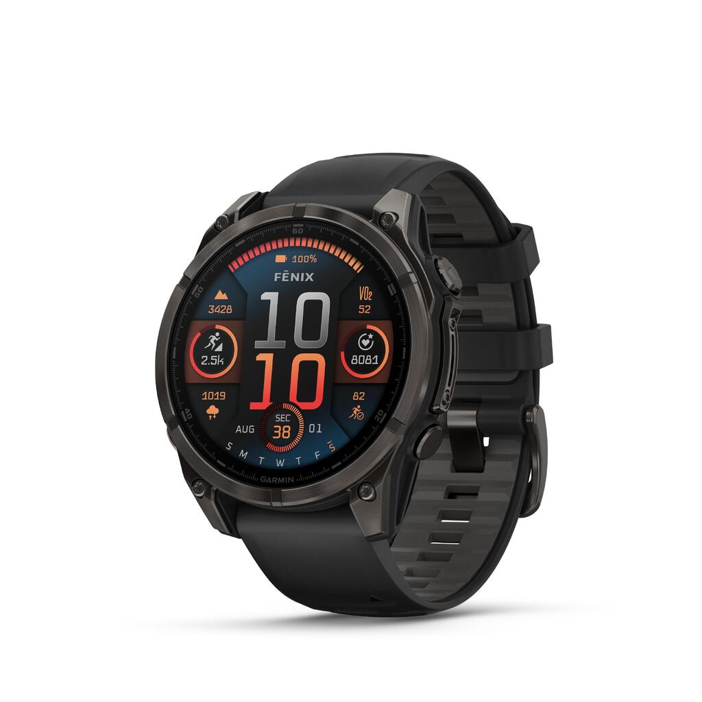 Išmanusis sporto laikrodis su GPS ir AMOLED jutikliniu ekranu „Fenix 8“, juodas