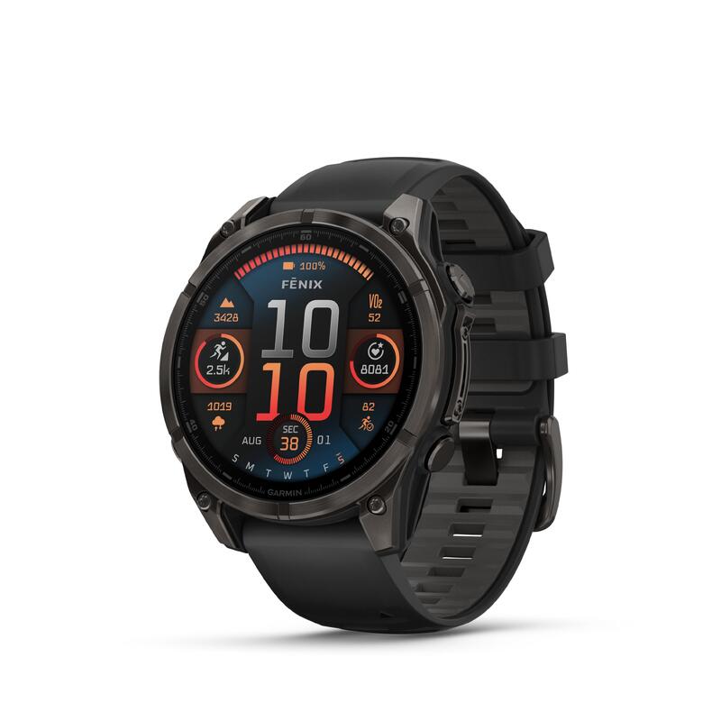 Montre connectée AMOLED Sapphire Titane Carbon Gray DLC 47mm, Fēnix® 8 noir