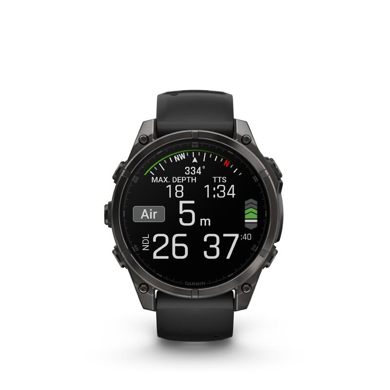 Smartwatch met gps voor sporters AMOLED-touchscreen, Fēnix 8 zwart