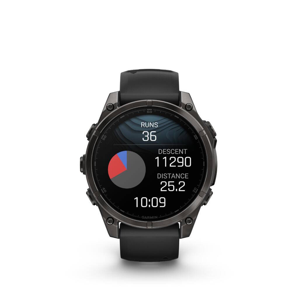 Išmanusis sporto laikrodis su GPS ir AMOLED jutikliniu ekranu „Fenix 8“, juodas