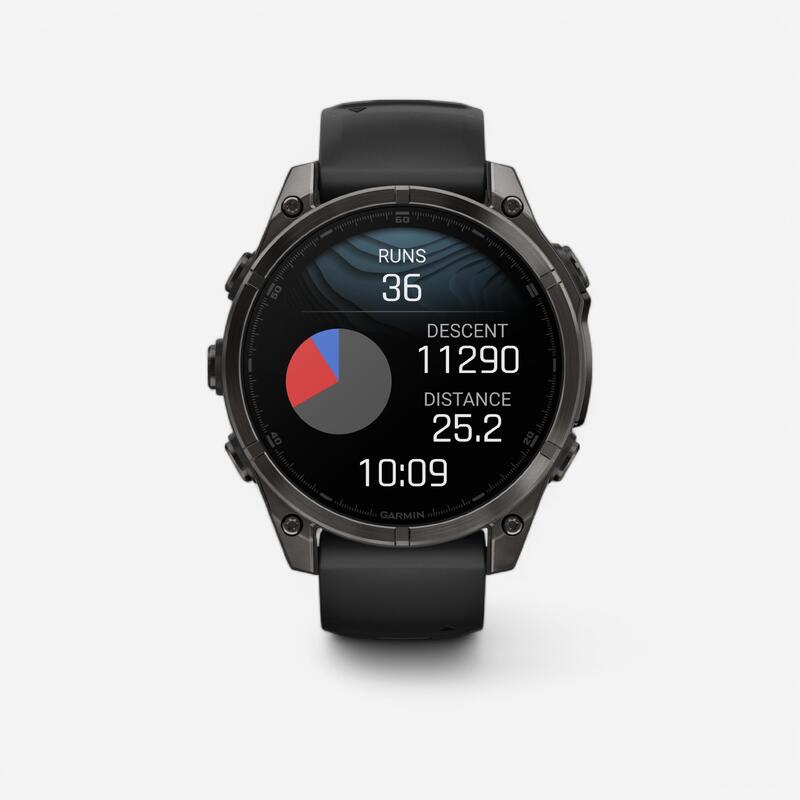 Ceas Smartwatch AMOLED Sapphire Titane Carbon Gray DLC 47mm, Fēnix® 8 Negru
