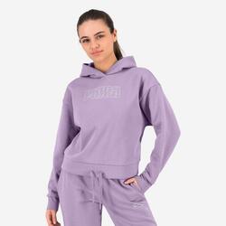 Sweat à capuche court imprimé Puma femme - lavande