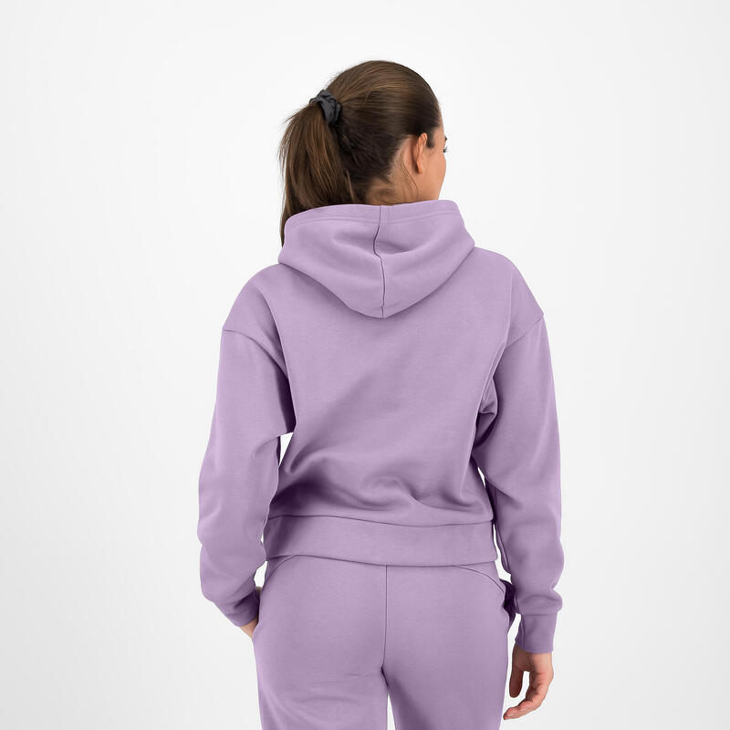 Sweat à capuche court imprimé Puma femme - lavande