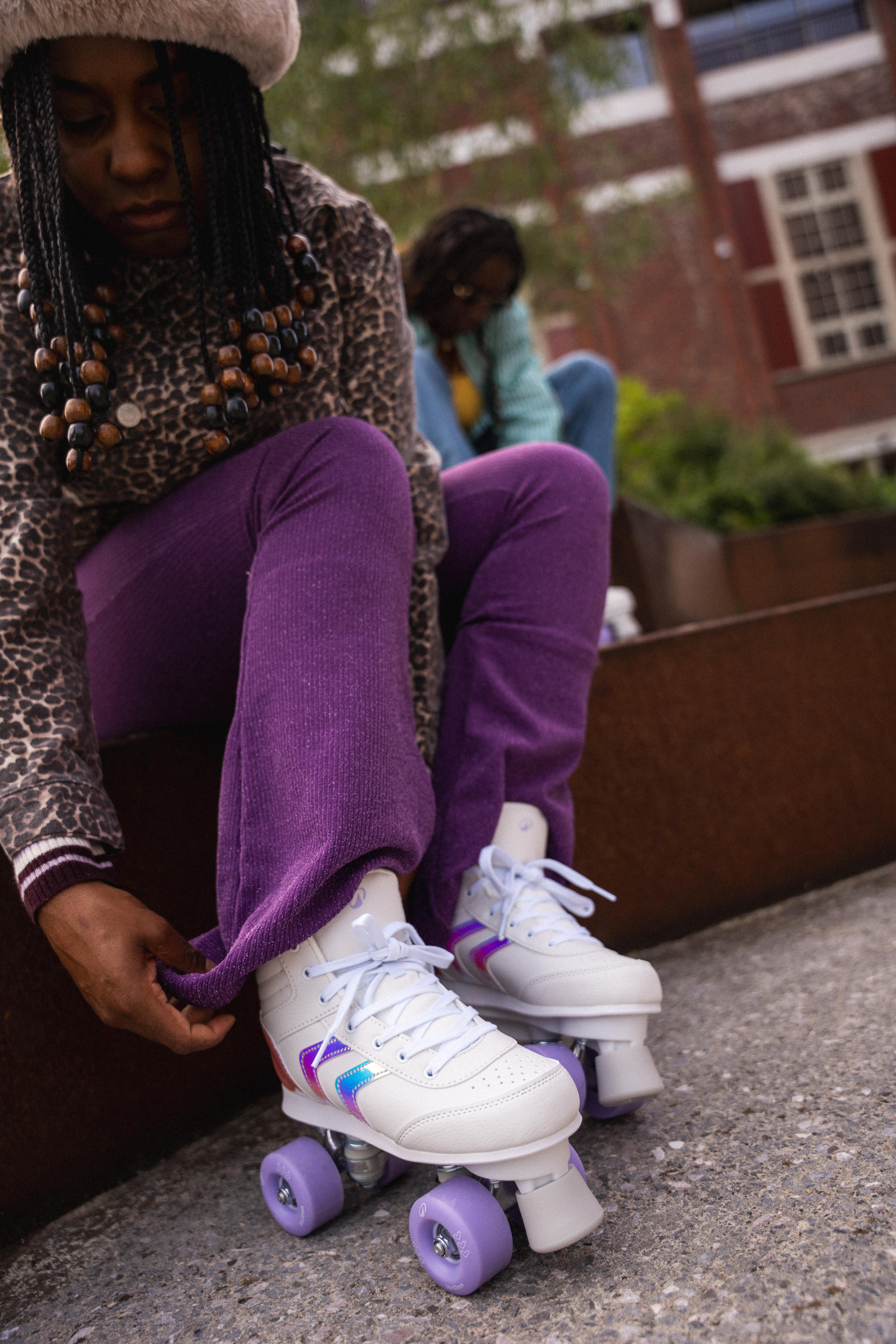 QUAD 100 Lila roller skate OXELO Decathlon