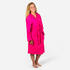Women's Compact Microfibre Hooded Bathrobe Soft & Lightweight Pink