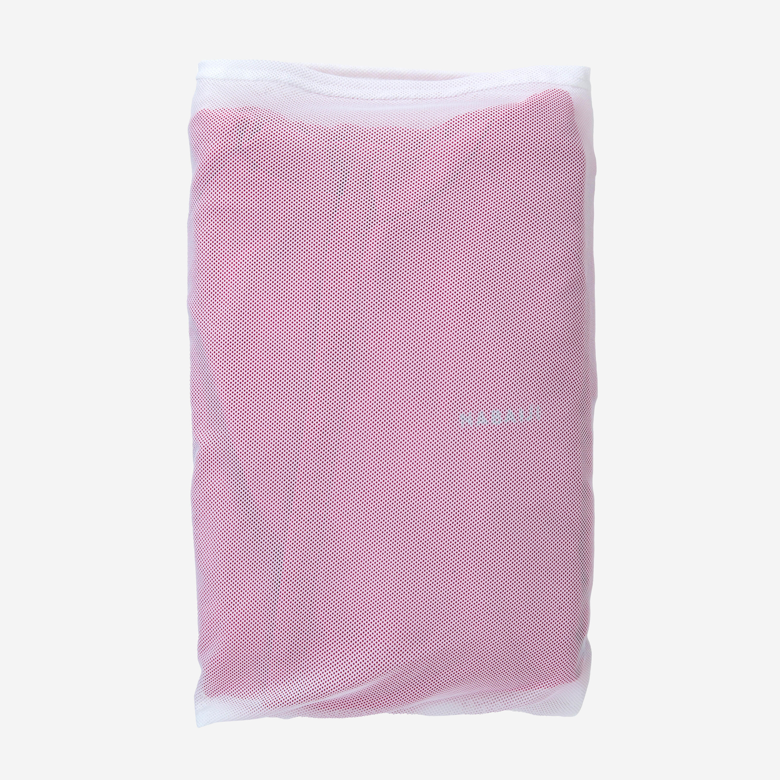 Compacte microvezel dames badjas met capuchon roze 5/6