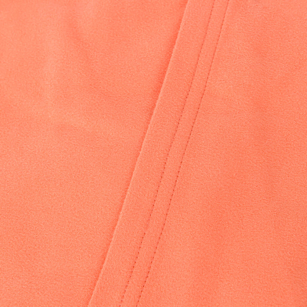 Women's microfibre compact hooded bathrobe in coral