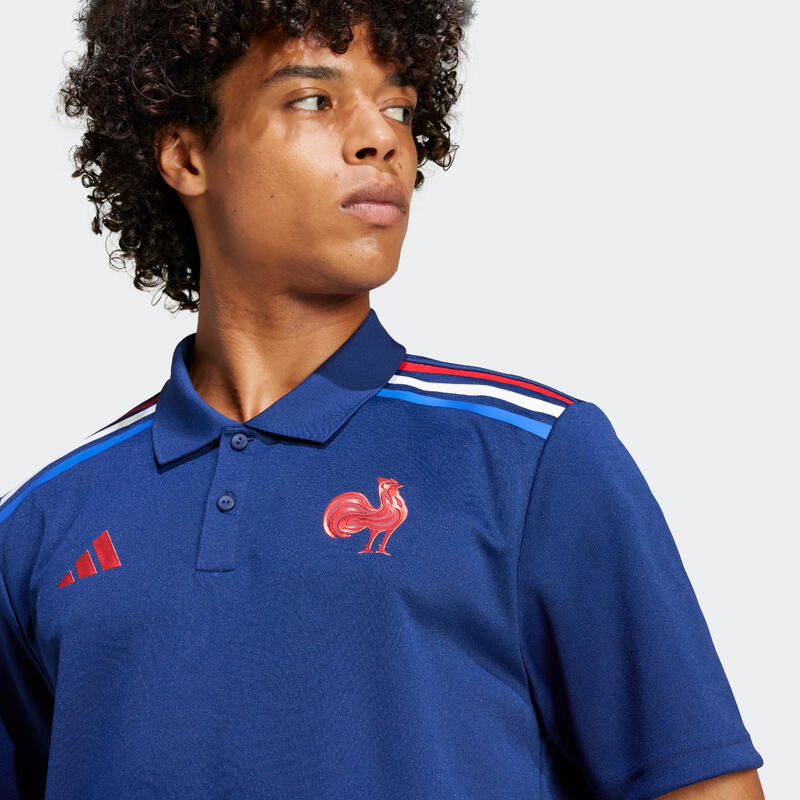 Polo de rugby Francia adulto, Polo aficionado FFR azul oscuro