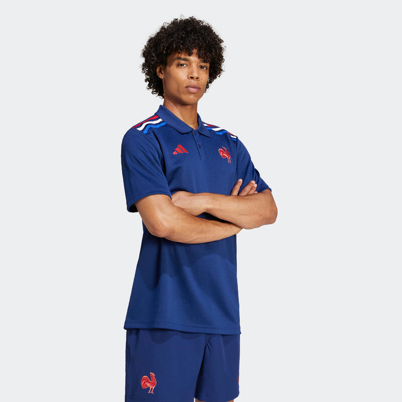 Polo de Rugby France Adulte - Polo supporter FFR Bleu foncé