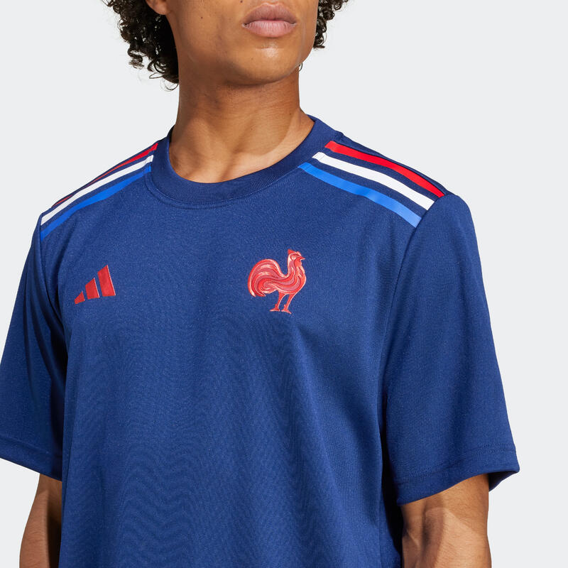 Tricou de rugby pentru încălzire XV Franța 2024/2025 Albastru Adulți