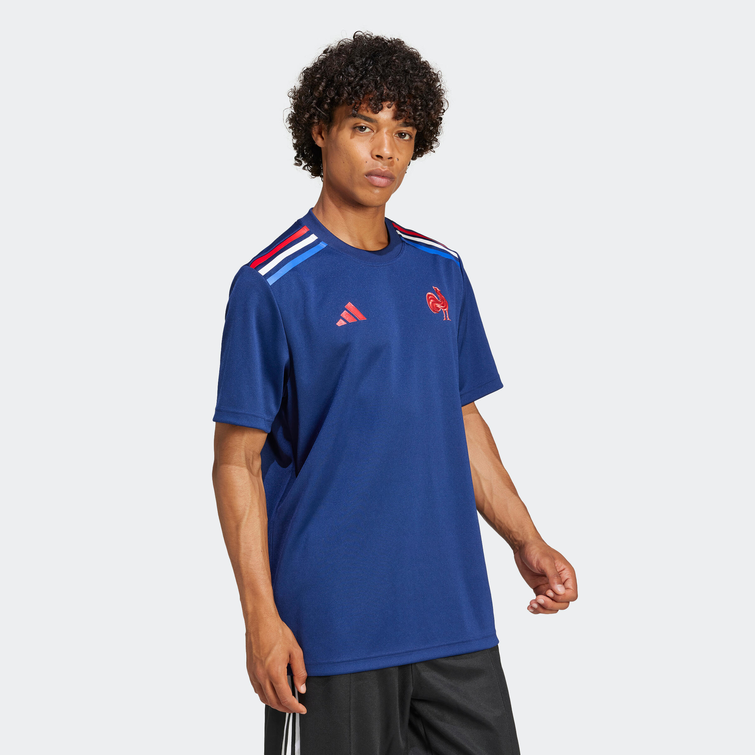 Koszulka do rugby na rozgrzewkę ADIDAS Francuska Reprezentacja Rugby 24/25