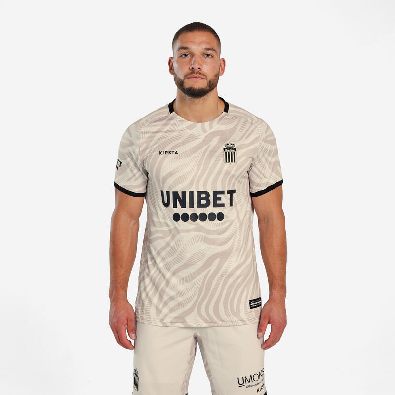 Third shirt Royal Charleroi SC 24/25 volwassenen beige met strepen