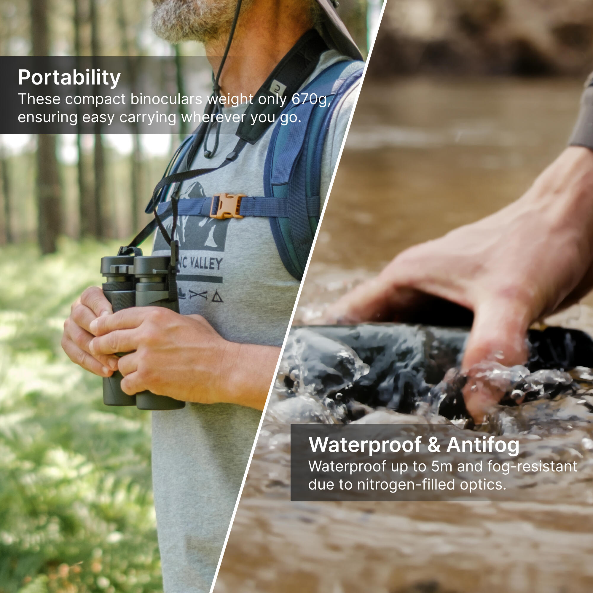 Wildlife Bird Watching Binoculars 500 8x42 - Black