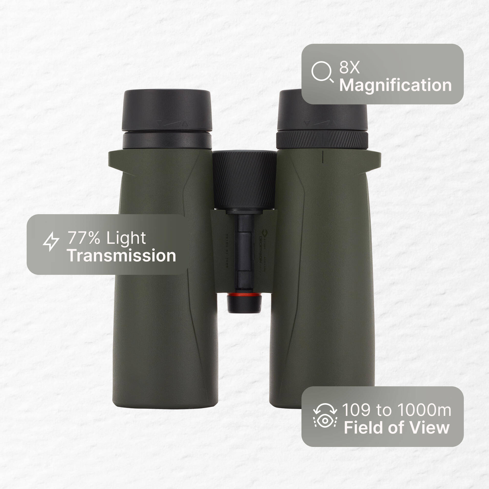 Wildlife Bird Watching Binoculars 500 8x42 - Black -  1