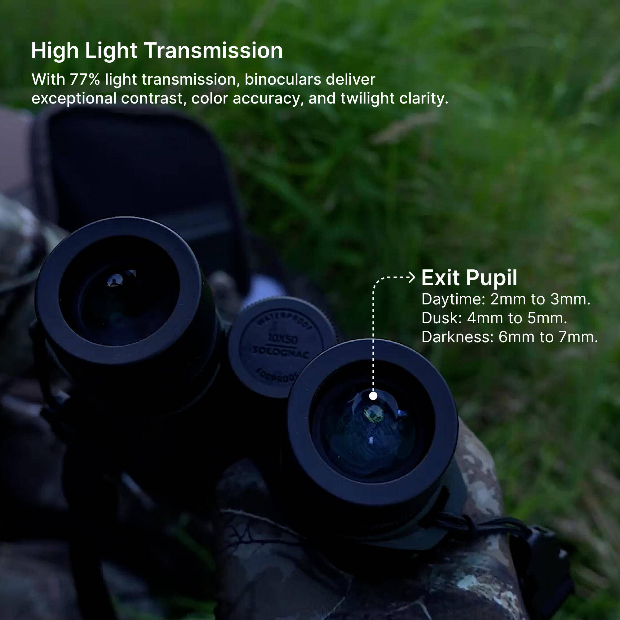 WATERPROOF BINOCULARS 500 10X50 - KHAKI -  5
