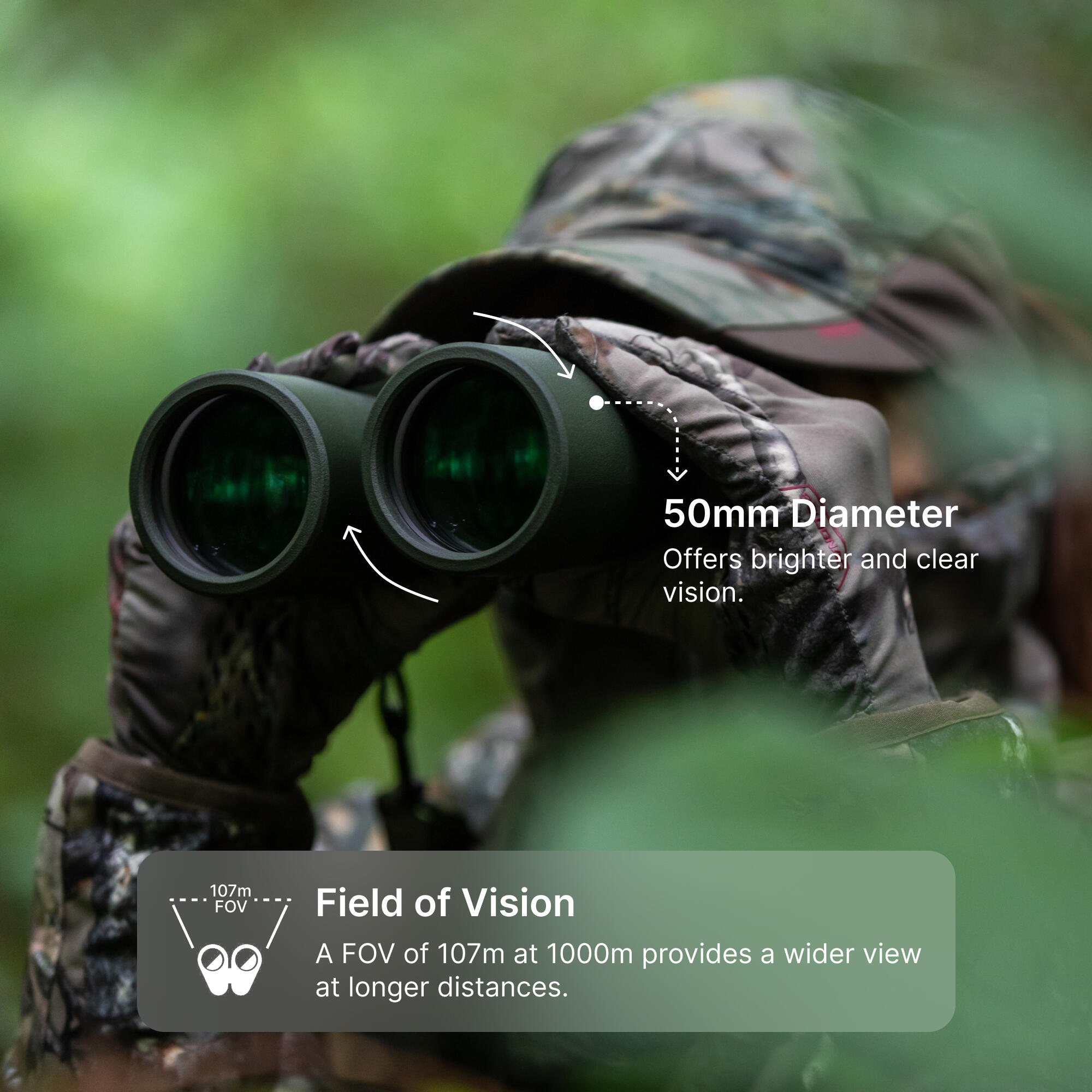 WATERPROOF BINOCULARS 500 10X50 - KHAKI