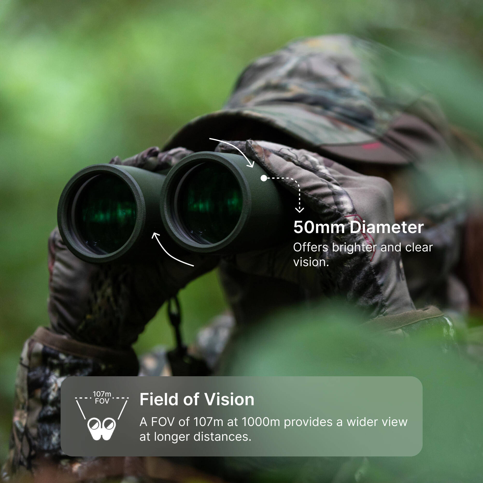 WATERPROOF BINOCULARS 500 10X50 - KHAKI -  4