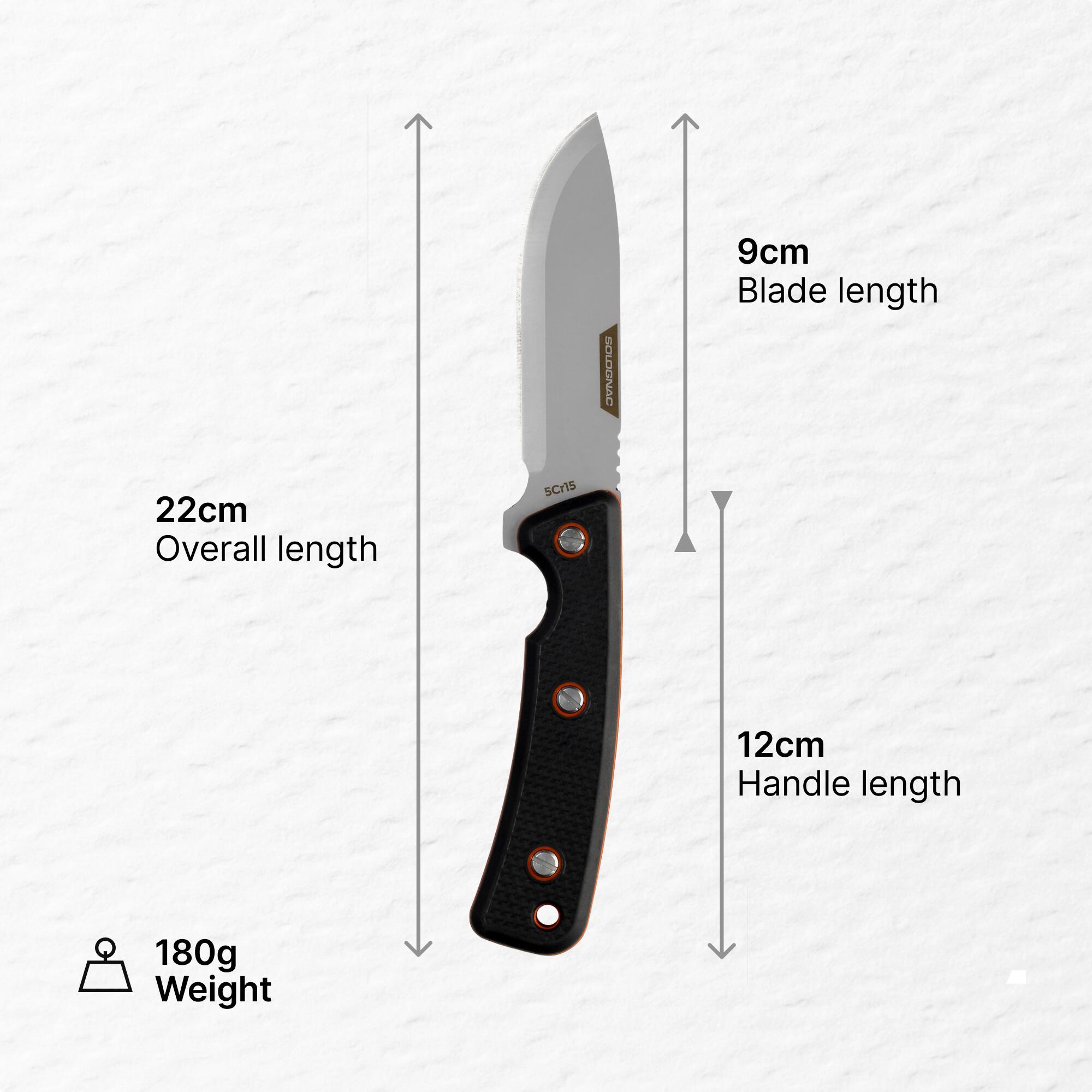 Lovecký nůž s pevnou čepelí 9 cm Sika 90 Grip černý 5/8