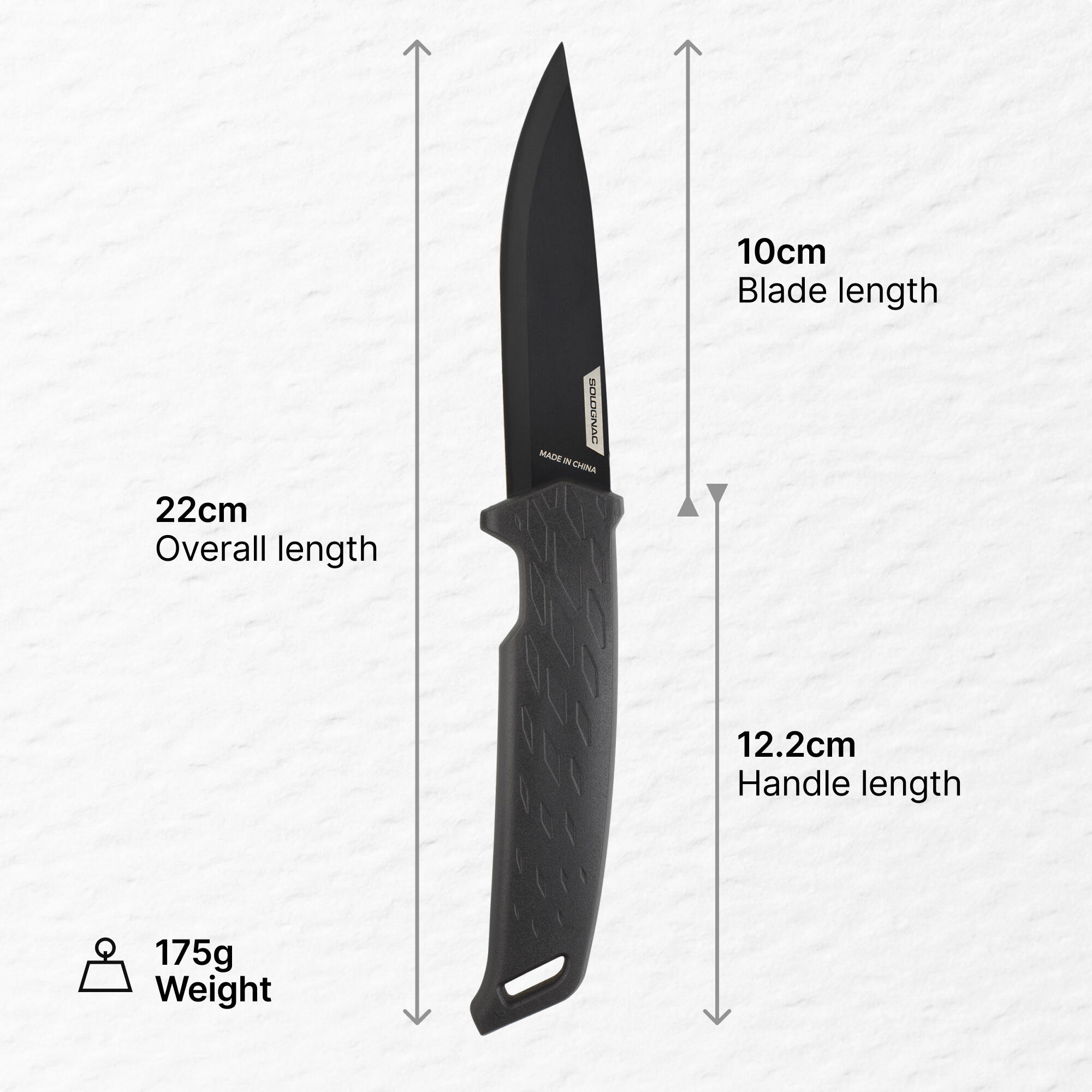 Multi-function Knife Sika 100 Grip Fixed Blade - Black