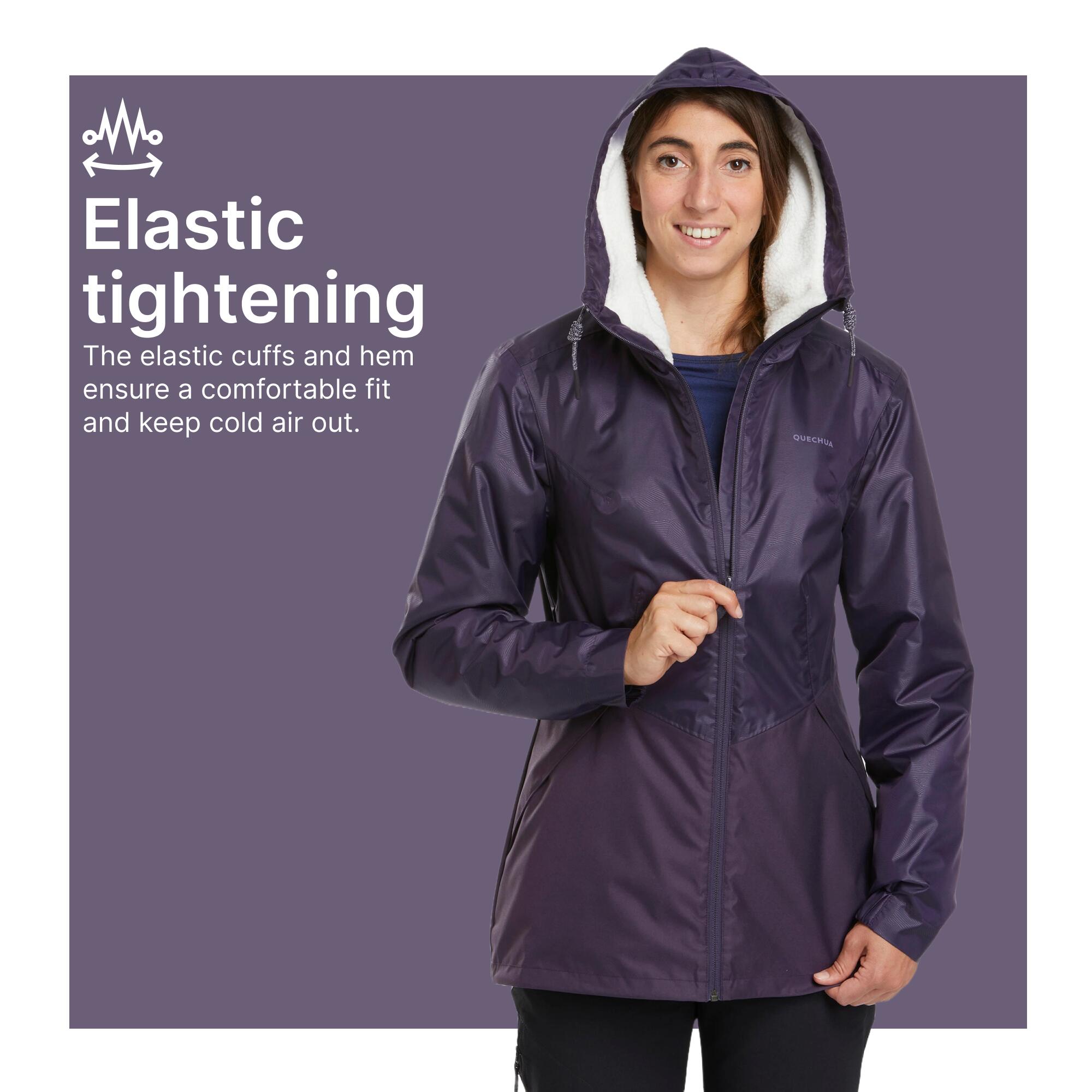 Women’s waterproof hiking jacket -5°C NH100 - Purple