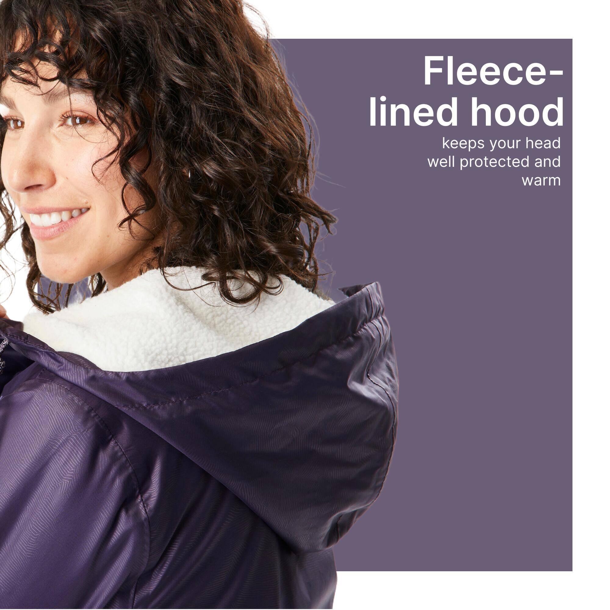 Women’s waterproof hiking jacket -5°C NH100 - Purple -  3