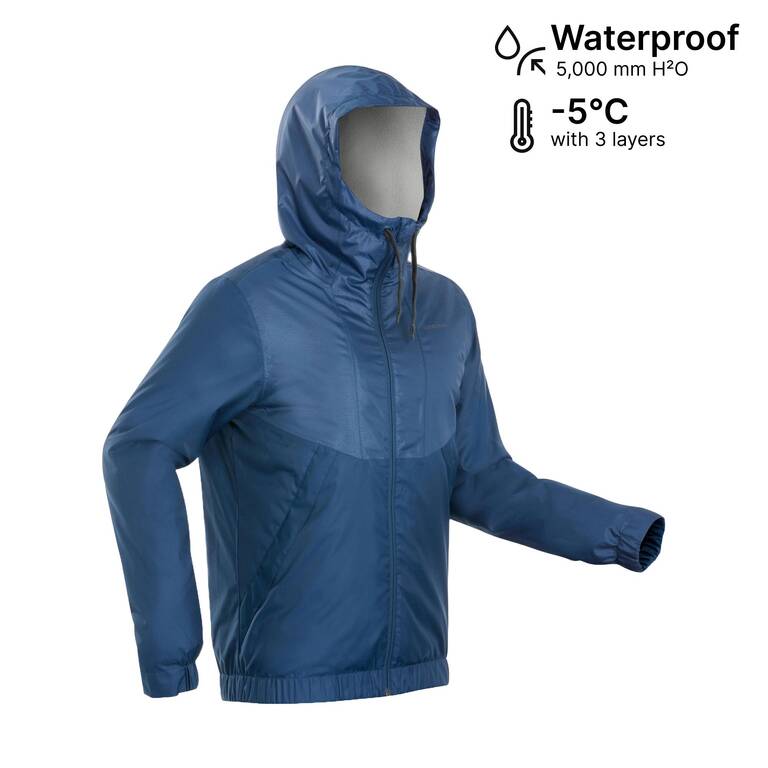 Men Winter Jacket for Hiking SH100 -5°C Blue