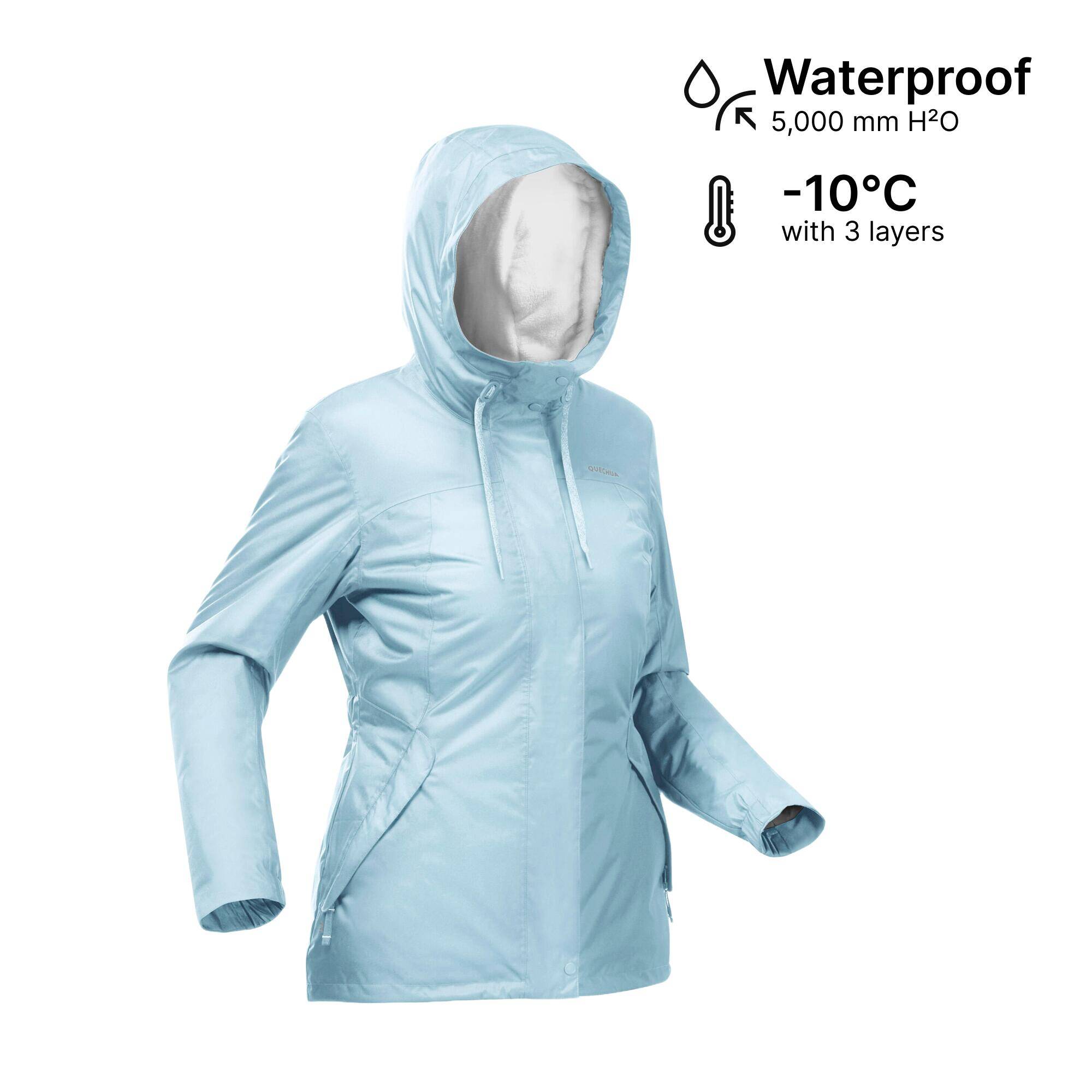 Women’s waterproof hiking jacket -10°C, NH500 - Blue -  2