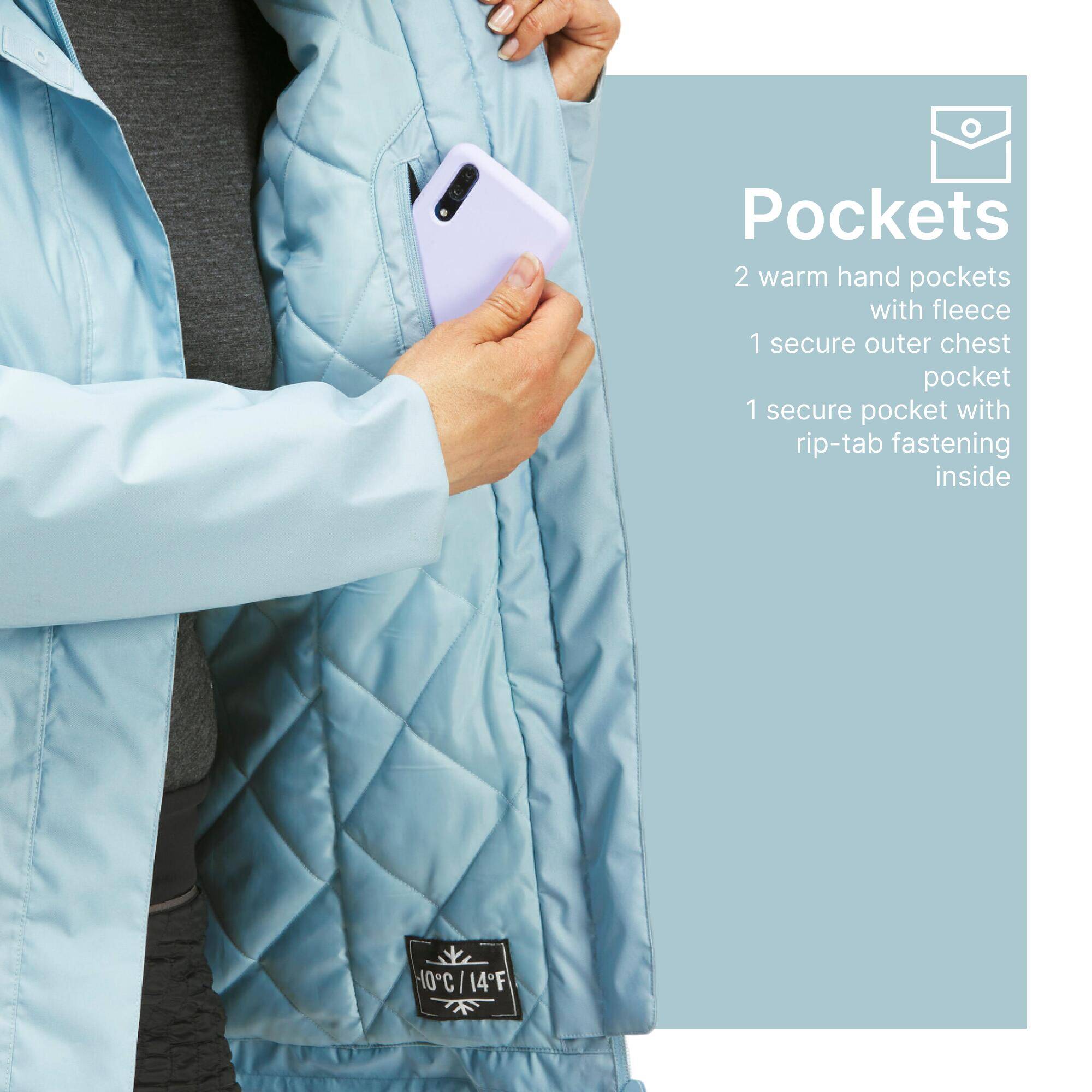 Women’s waterproof hiking jacket -10°C, NH500 - Blue -  3
