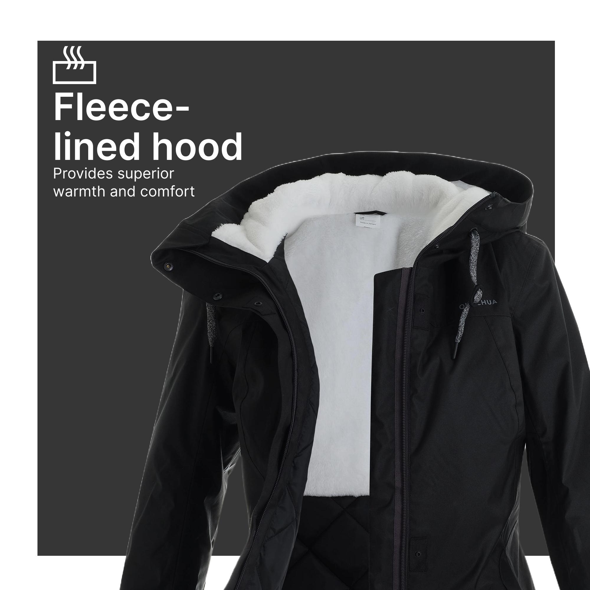 Women’s waterproof hiking jacket -10°C NH500 - Black