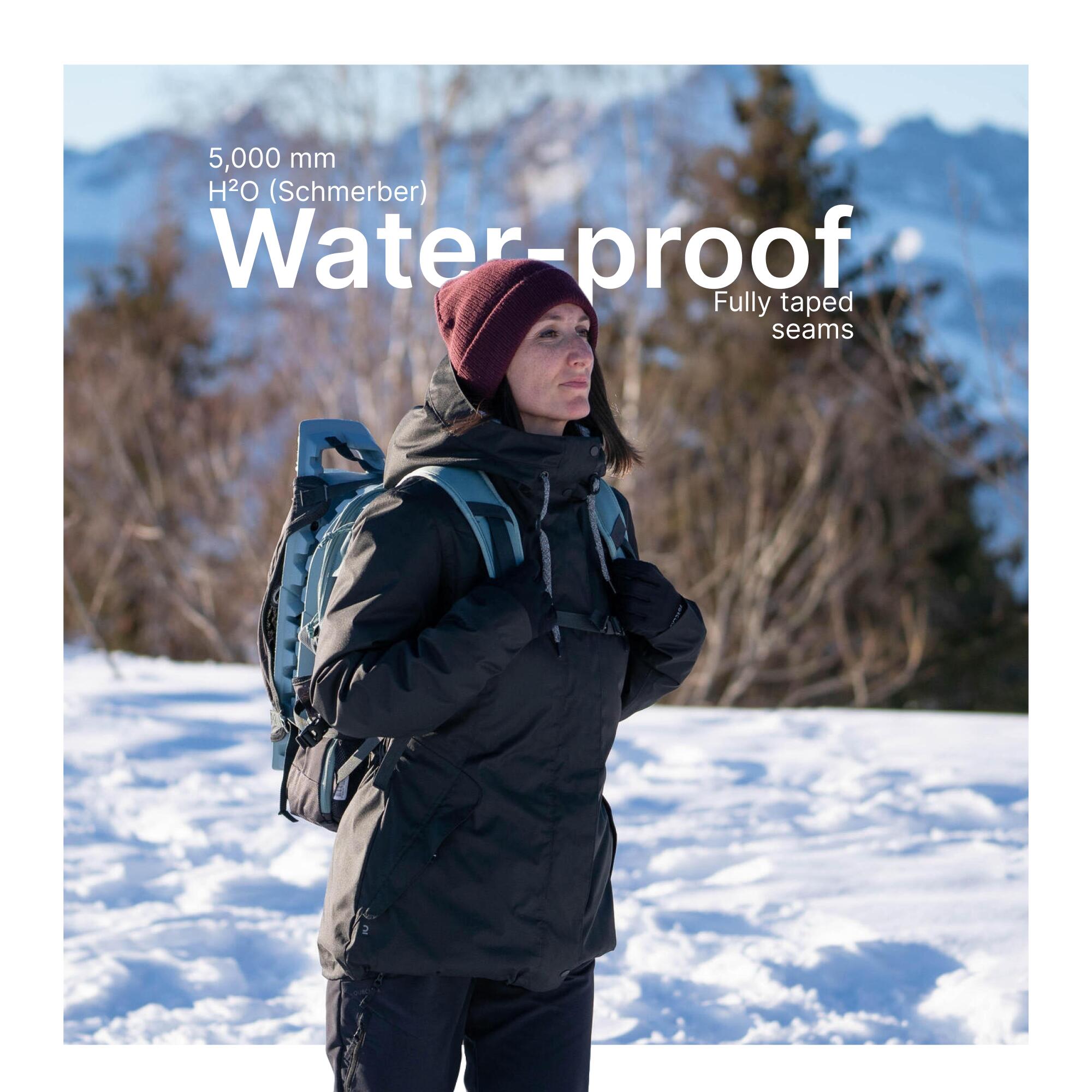 Women’s waterproof hiking jacket -10°C NH500 - Black